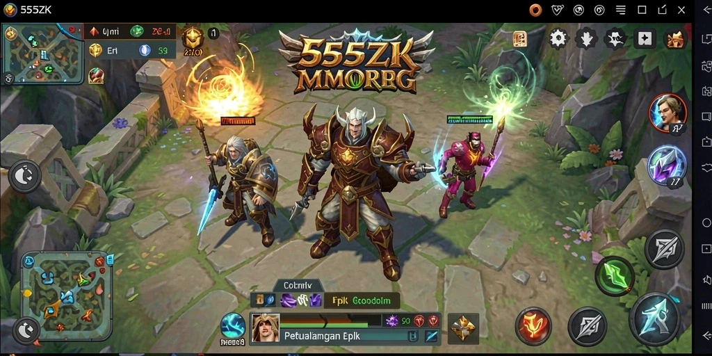 Gameplay 555ZK yang menakjubkan dalam petualangan MMORPG.