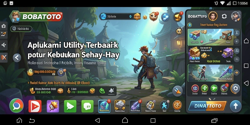 Tampilan utama BOBATOTO yang menunjukkan fitur-fitur Utility.