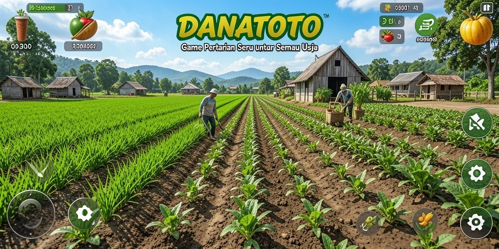 Tangkapan layar dari gameplay pertanian di DANATOTO.