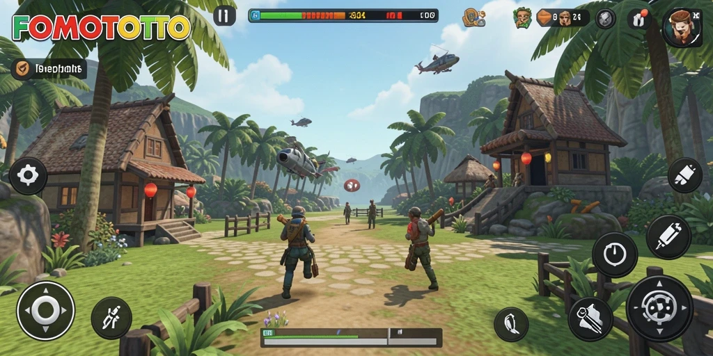 Gameplay FOMOTOTO yang menampilkan eksplorasi dunia terbuka.