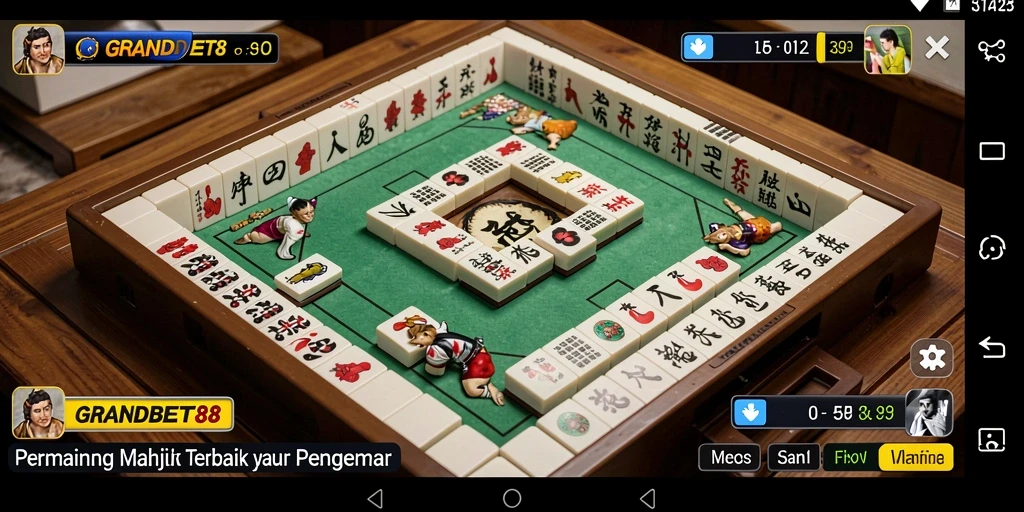 Tampilan gameplay menarik dari GRANDBET88 saat bermain Mahjong.