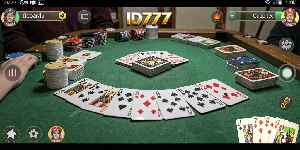 Tampilan gameplay seru dari ID777 saat bermain Gaple.