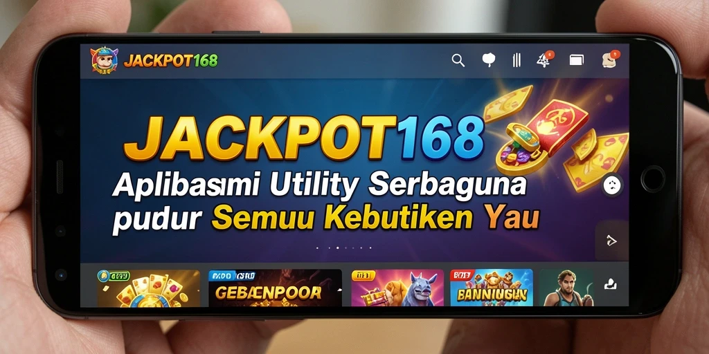Screenshot JACKPOT168 menampilkan tampilan antarmuka aplikasi Utility.