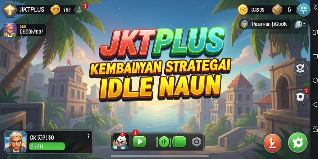 Tampilan gameplay JKTPLUS menampilkan strategi dan kemajuan karakter Idle.