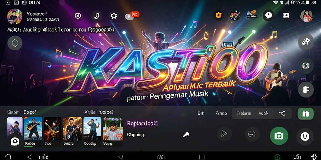 Tampilan KASTOTO dengan fitur karaoke mengundang pengguna untuk bernyanyi.