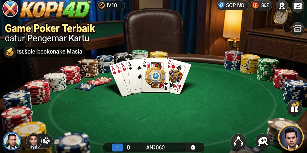 Tampilan gameplay menegangkan saat bermain poker di KOPI4D.