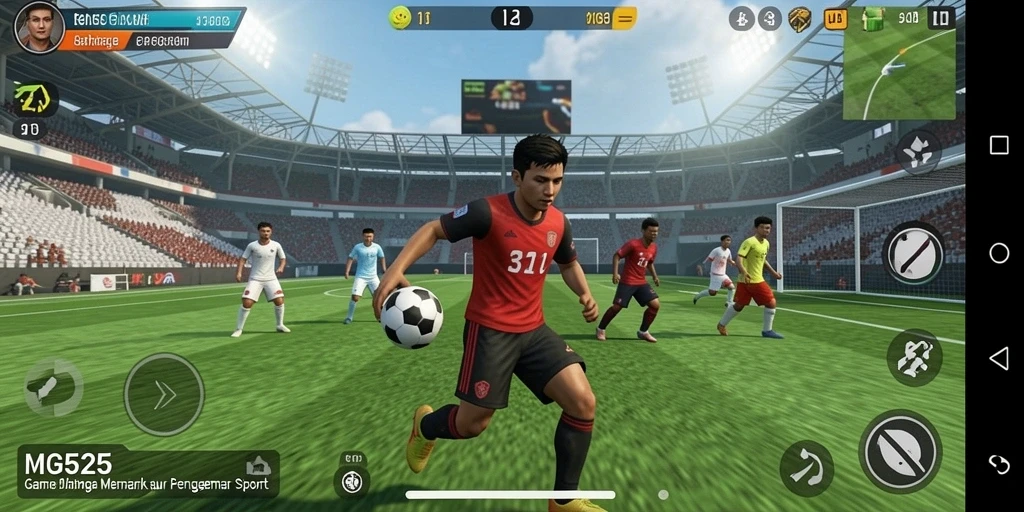 Screenshot gameplay MG525 yang menunjukkan keseruan bermain olahraga.