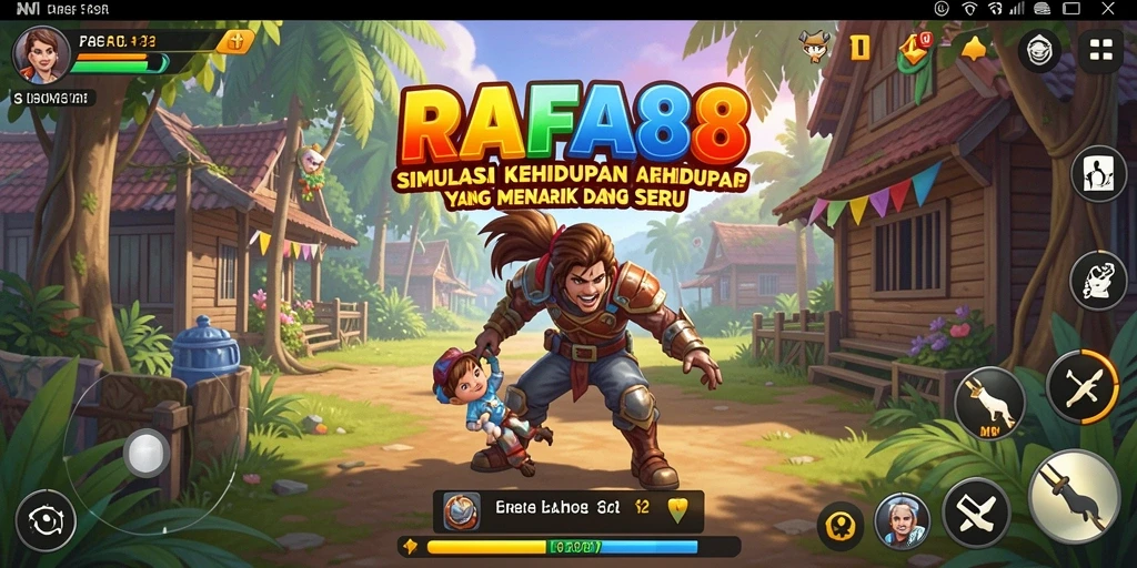 Screenshot gameplay RAFA88 menampilkan interaksi karakter yang dinamis.