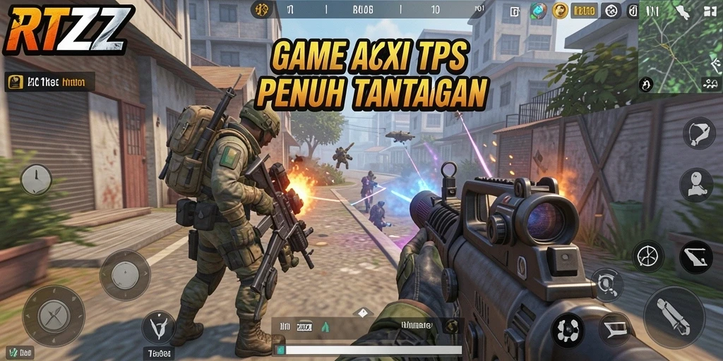 Screenshot gameplay RTZZ menampilkan aksi seru dalam TPS.