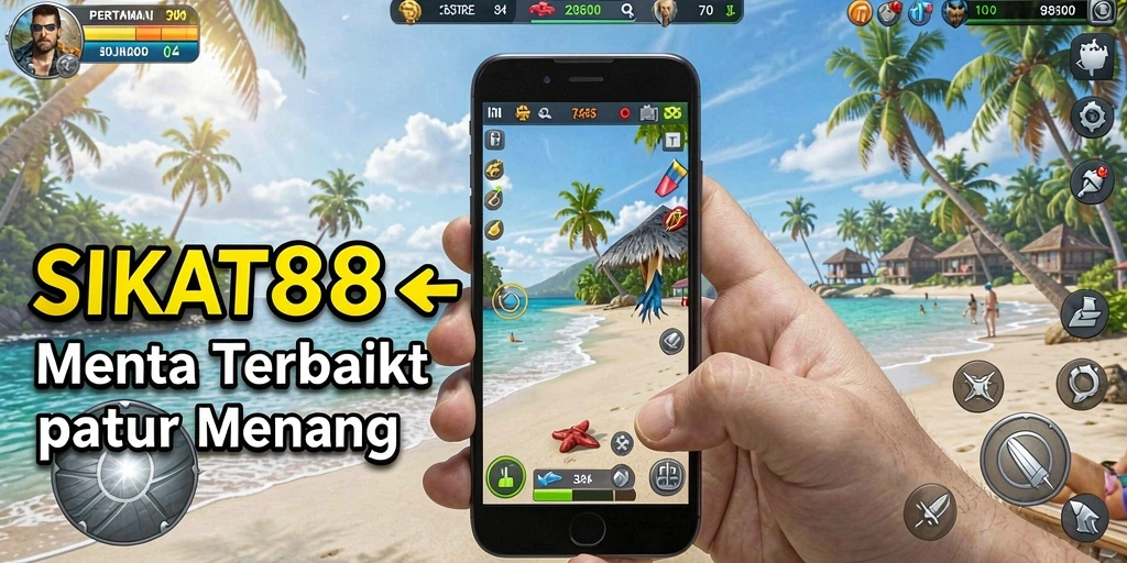 Tampilan gameplay SIKAT88 dengan menara pertahanan yang strategis.
