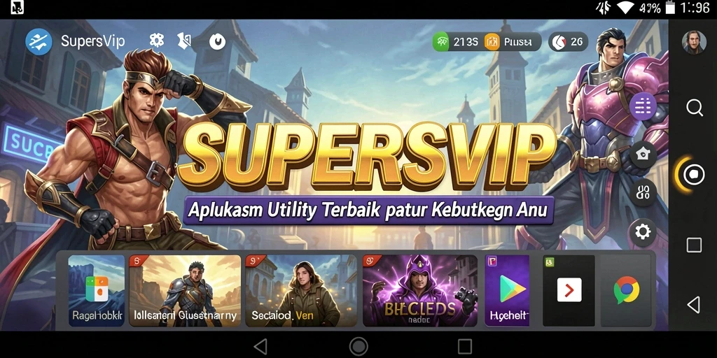 Tampilan antarmuka pengguna SUPERSVIP yang modern dan intuitif.