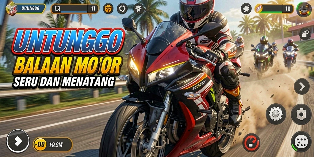 Tampilan gameplay UNTUNGGO yang mendebarkan dan penuh aksi.