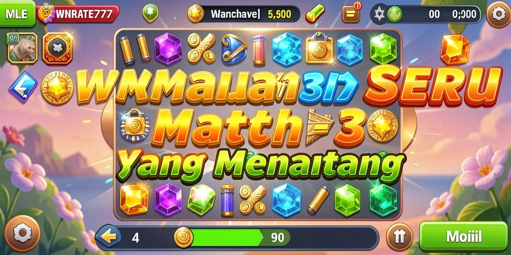 Tampilan menarik dari gameplay Match-3 di WINRATE777.